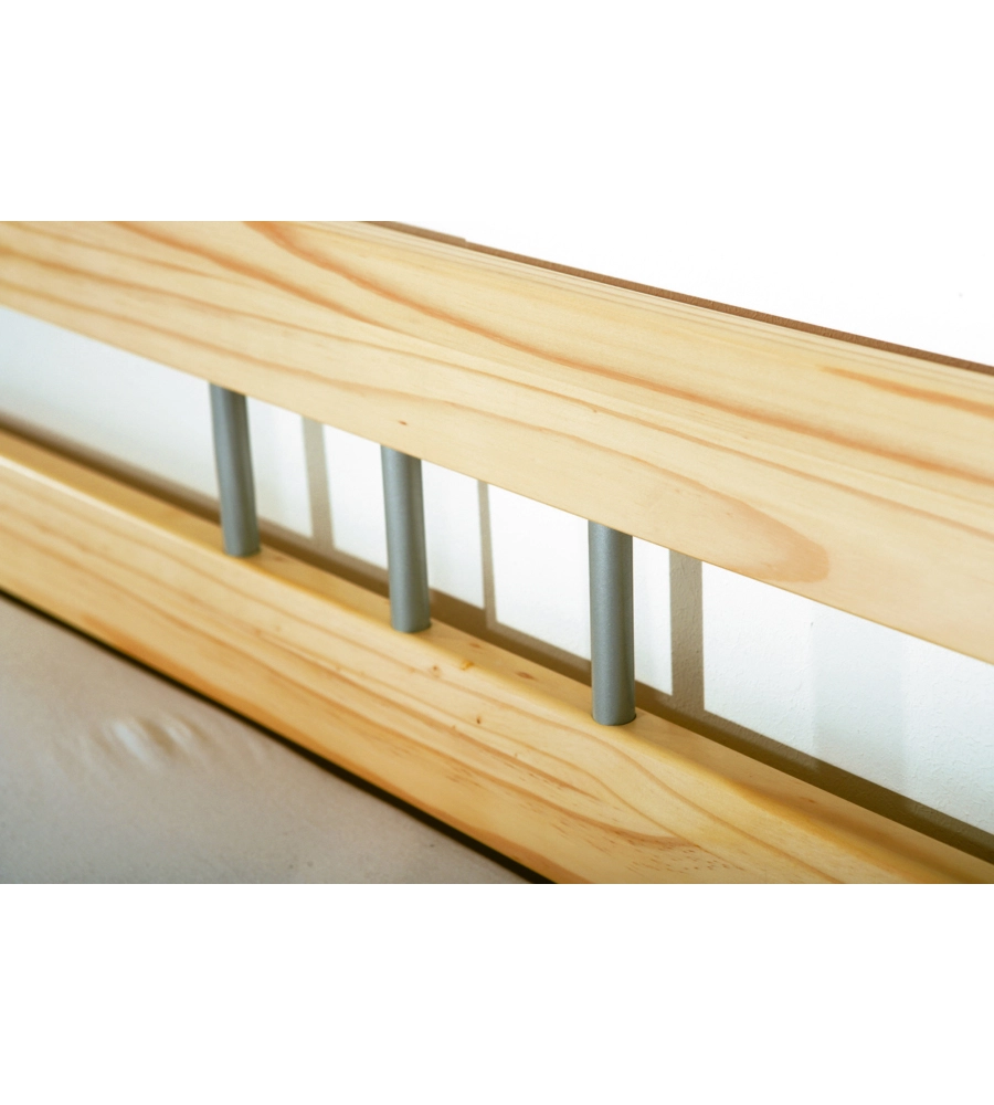 Letto singolo in legno di pino massello 96x205x72 cm